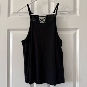 SO Black Women's Strappy Tank Top with Crisscross Back
